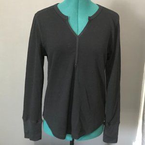 BLACK LONG SLEEVE THERMAL COZY TOP